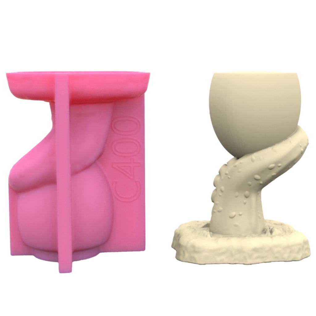 BQBQERT Flower Silicone Mold Epoxy Resin Casting Mold Vase Cement Clay Mold Pen Holder Mold