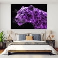 thumbnail image 4 of Mudket Framed Purple Crystal Leopard Canvas Wall Art, Unique Leopard Print Wall Decor, Modern Animal Wall Art Ready to Hang for Men - 12"L x 8"W, 4 of 10