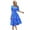 Royal Blue, variant on Women's Ruched Printed Surplice Short Sleeve Dress with Sheer Overlay Elegant Front Detail 95% polyester 5% spandex