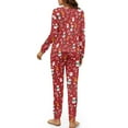 thumbnail image 5 of Tutolipy Christmas Pajama Set for Women Snowman Printed Sleepwear Santa Claus Printed Pjs Set Long Sleeve Shirt and Pajama Pants Lounge Sets, XL, 5 of 7