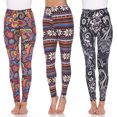 thumbnail image 1 of White Mark Women's 3-Pack Soft Stretchable Holiday Leggings, 1 of 2