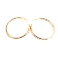 thumbnail image 3 of Round Thick Hoop Earrings Gold Plated 2.25 inch Pierced Hoops, 3 of 3