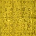 thumbnail image 1 of Ahgly Company Machine Washable Indoor Square Abstract Yellow Modern Area Rugs, 4' Square, 1 of 4