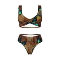 thumbnail image 4 of Daiia Vintage Butterfly Green Women's Bikini Set Two Piece Swimsuit High Waisted Bikini Adjustable Straps Bikini Perfect for Beach, Pool, and Summer Vacation-Medium, 4 of 9
