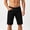 Black, variant on WRFWUL Mens Stretch Faux Denim Bermuda Shorts Zip Fly Button Waist Straight Leg Pants Summer Casual Five Point Pants