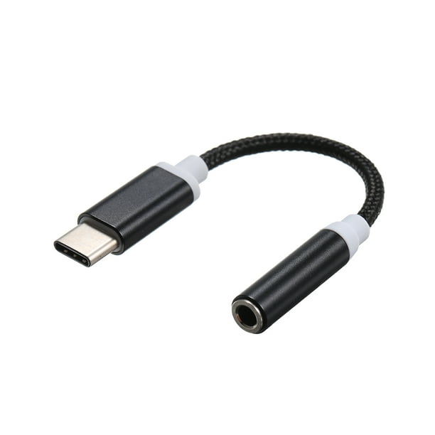Câble téléphone portable VISIODIRECT Double adaptateur cable diviseur type  c prise jack 3. 5mm chargeur usb-c noir pour téléphone smartphone - 