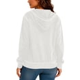 thumbnail image 5 of hoksml Women Full Zip Contrast Stitch Hooded Jacket Long Sleeve Hoodie with Kangaroo Pocket for Daily Casual Outdoor, 5 of 8