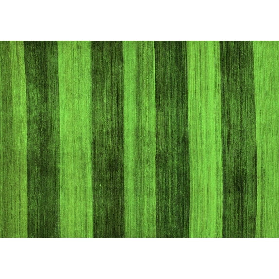 Ahgly Company Indoor Rectangle Abstract Green Modern Area Rugs, 2' x 5'