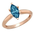 thumbnail image 7 of Solitaire Engagement Ring for Women - 1.5ct Natural London Blue Topaz in 14K Rose Gold Promise Ring, 7 of 7