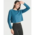 thumbnail image 2 of Real Essentials 4 Pack: Women's Dry-Fit Long Sleeve Petal Back Crop Top - Athletic Cropped Tee (Available in Plus Size), 2 of 6