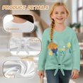 thumbnail image 5 of DISNIMO Girls Casual Tunic Tops Dinosaur Print Cute Long Sleeve T Shirts Casual Loose Blouse Shirts with Tie Hem Soft Crew Neck Blouse for 5-12 Years Old Girls, 5 of 8
