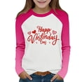 thumbnail image 2 of Blusas y camisas de manga larga y cuello redondo para niños y niñas, blusa informal de moda con bloques de color, manga larga y cuello redondo, estampado, para niñas de 2 a 15 años., 2 of 9