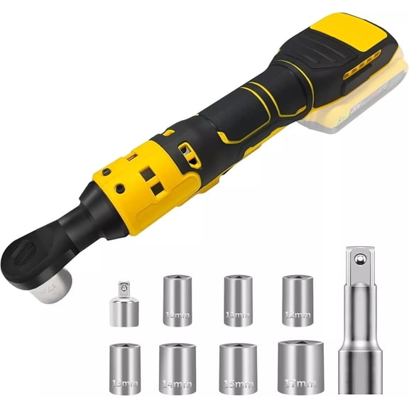 Cordless Ratchet Wrench Compatible with Universal 20V Lithium Battery 3/8" & 1/4" 70 Ft-lbs