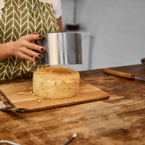 HOOWIFFY Clear Acrylic Round Cake Display Base, Sturdy Reusable Cake Circle for Party, Wedding, and Home Decoration