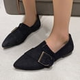 thumbnail image 2 of SuTry Women's Pointed Toe Loafers Slip On Metal Buckle Decor Comfortable Casual Walking Shoes(40), 2 of 9