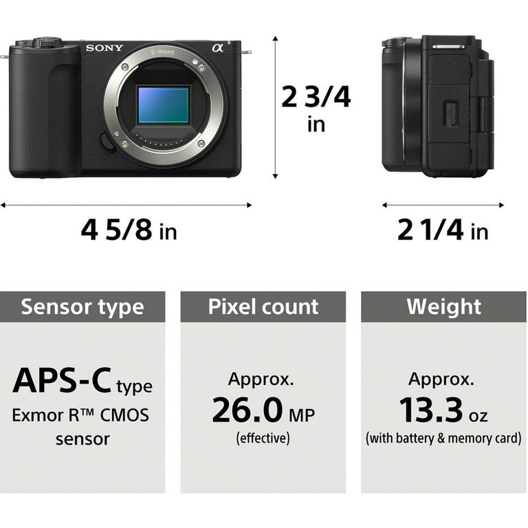 Sony ZV-E10 II Mirrorless Camera, Black, 26MP APS-C Sensor
