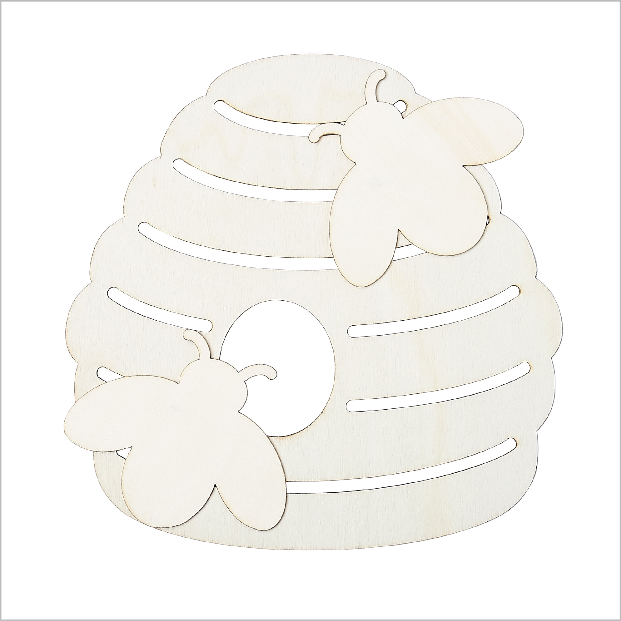 (2 pack) Plaid Surfaces Layered Wood Shape, Beehive
