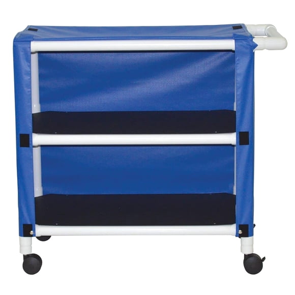 MJM International 332-2C Chariot à Deux Tablettes avec Housse, Capacité de Charge de 100 Lb par Tablette, Vinyle Uni Bleu Royal