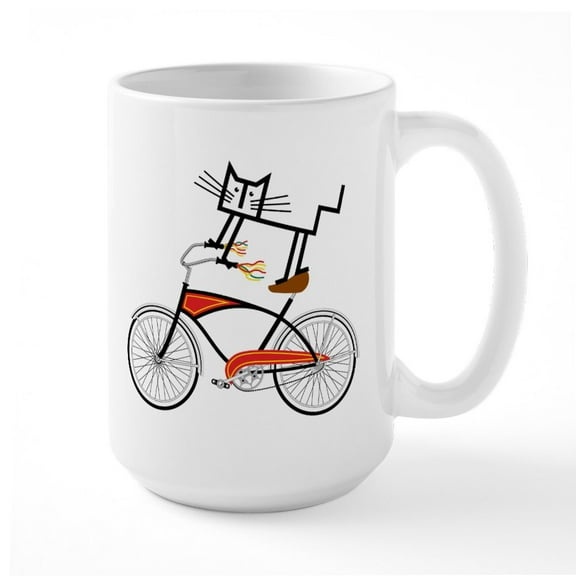 CafePress - Bicycle Large Mug - 15 oz Ceramic Large White Novelty Mug