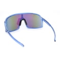 thumbnail image 4 of MTB Style Oversized Large Sport Shield Sport Plastic Sunglasses Blue - Green Mirror, 4 of 4