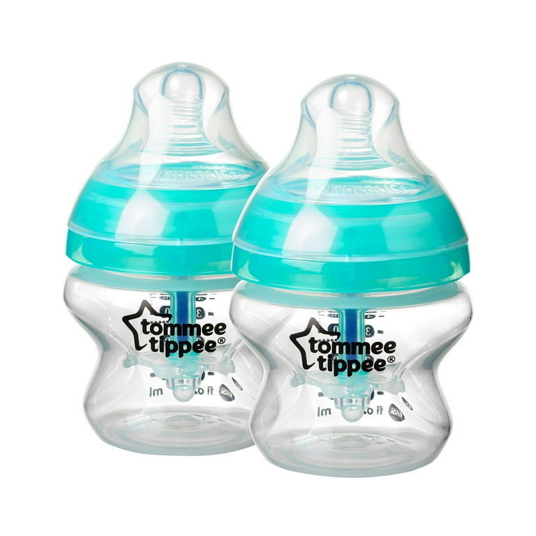 Tommee Tippee Closer to Nature Baby Bottle with 0-2 Mo. Newborn Pacifier -  5-Ounce