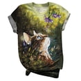 thumbnail image 2 of Puntoco Tallas grandes Mujer Manga corta 3D Animal Impreso O-cuello tops Camiseta Blusa Puntoco Puntoco-8787, 2 of 5