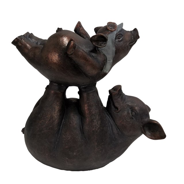 Sagebrook Home Résine Père & Fils Porcs, Cuivre