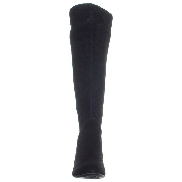 Womens Anne Klein Azriel Wide Calf Wedge Knee High Boots Black