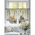thumbnail image 4 of Easter Rabbits Sheer Curtains 45 Inch Length 2 Panels for Living Room, Cute Bunny Eggs Flowers Botanical Spring Beige Voile Kitchen Curtain Set, Luxury Privacy Drapes Window Treatment for Bedroom, 4 of 7