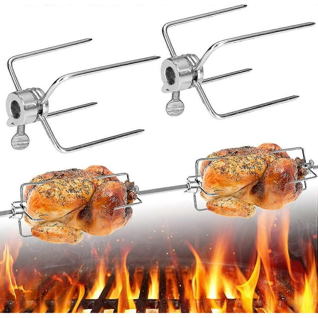 Stainless Steel Bbq Forks Bbq Accessories Charcoal Grill For Rotisserie Meat