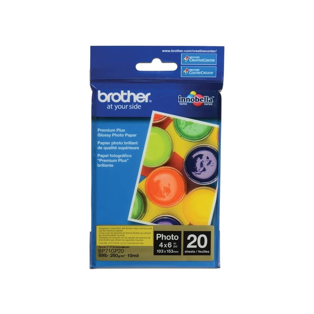 20 hojas de papel fotográfico Brother BP71GP20