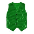 thumbnail image 5 of Sopiago Kids Boys Girls Sequined Dance Hop Performance Party Vests Jacket Waistcoat for Kids, Toddler, Baby (Green,8-9 Years), 5 of 6