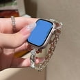 thumbnail image 3 of Bands Compatible for iWatch Series 10 9 8 7 6 5 4 SE 3 2 1 42mm 44mm 45mm 46mm for Women Girls, Seashell Flower Design Slim Metal Dressy Chain Bracelet for Apple Watch Ultra 49mm, Silver, 3 of 11
