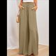 thumbnail image 4 of Pantalones Casuales de Cintura Alta para Mujer, de Color Liso, Largos y Anchos, con Bolsillos, para y Otoño. Cian L, 4 of 7