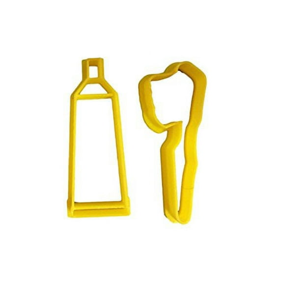 Toothpaste and Toothbrush Cookie Cutter (Set)- Fast Shipping - Sharp Edges - Exceptional Quality