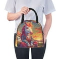 thumbnail image 6 of Fotbe Meditating Cute Horse Pattern Lunch Bag, Insulated Lunch Box, Small Leakproof Cooler Food Lunch Containers Reusable High Capacity Lunch Tote Bags for Work, Travel, Outdoor, 6 of 6
