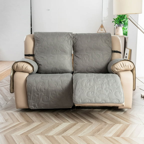 Recliner Cover Non-Slip Sofa Slipcover, Pet Cover for 2 Seat Recliner with Elastic Straps, Washable Reclining Loveseat Covers Recliner Furniture Protector