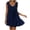Navy, variant on Staron Summer Casual Dresses for Women V-Neck Sleeveless Loose Knee-Length Solid Color Party Vacation Sundress, White XL