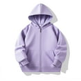 thumbnail image 2 of Babcutegg Kid Girls Sweatshirts Full Zipper Side Pockets Hoodies Fall and Winter Clothes for Girls Purple Size 3-4, 2 of 5