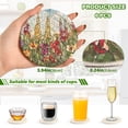 thumbnail image 3 of Haosy Set of 6 Drink Woven Coaster with Holder Heat Resistant Non-Slip Bar Coasters 4 Inches Colored Glass Flowers, 3 of 7