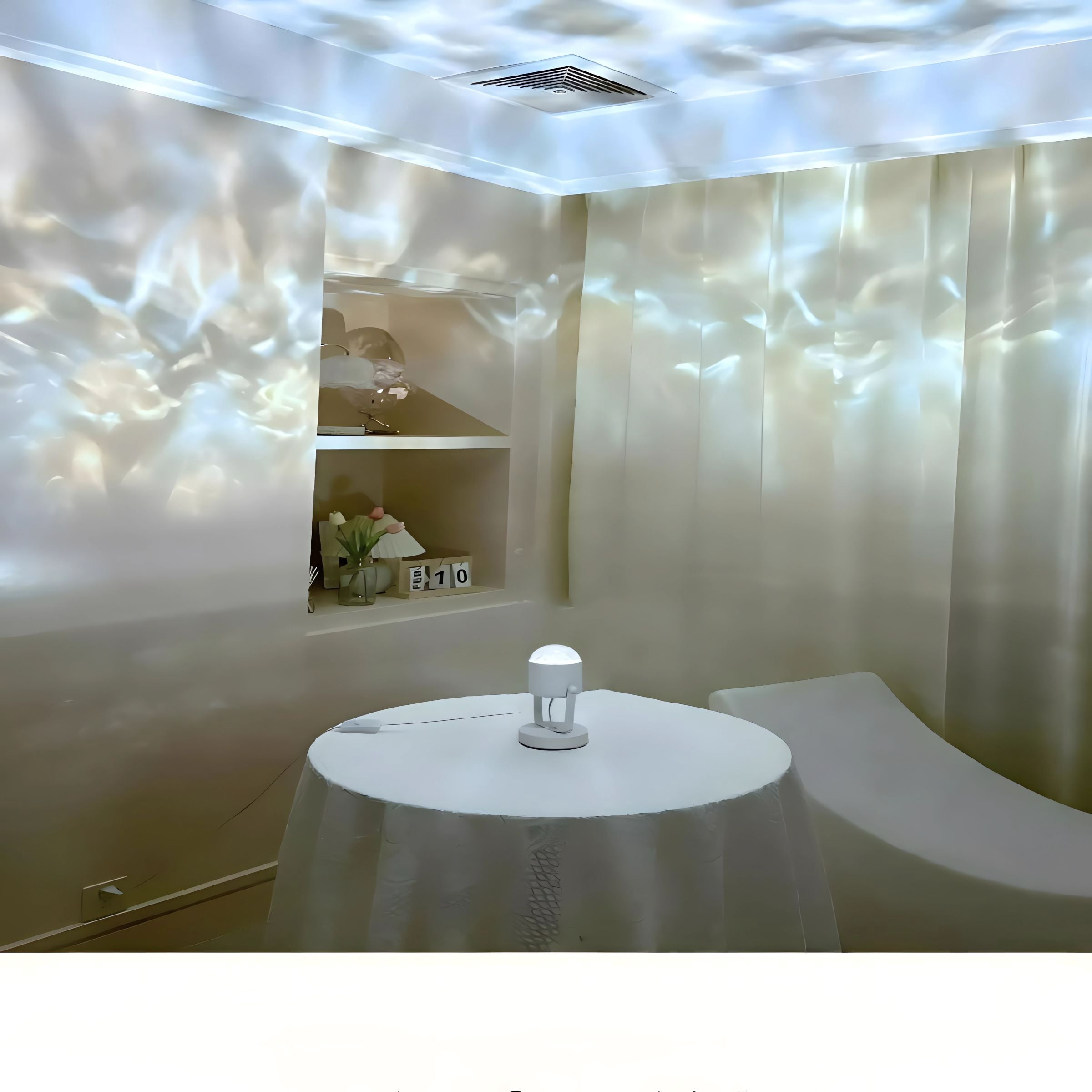 Water Ripple Dynamic Crystal Projection Lamp, 12 Colors Rotating Wave Light, Night Light with Remote Control for Bedroom Office Party Bar Decor (USB Powered)