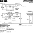 thumbnail image 4 of Kohler K-2344-1-0 24 in. Memoirs Stately Pedestal Bathroom Sink with Single Faucet Hole, 4 of 5