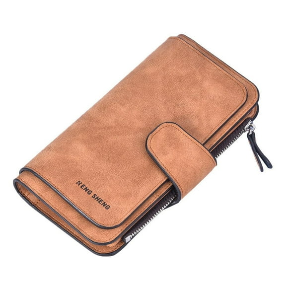 JoyMoreHome Women's Long Leather Wallet RFID Blocking Cash ID Credit Card Holder for Women Ladies Soft Clutch Wallet with Zipper Coin Pocket Fashion Purse