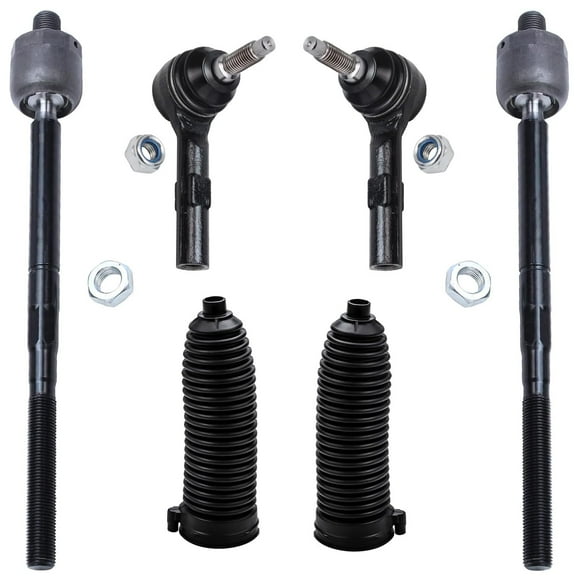 Detroit Axle - 6pc Front Inner Outer Tie Rods w/Boots Replacement for Ford Explorer Mercury Mountaineer Fits select: 2006-2010 FORD EXPLORER XLT, 2007-2010 FORD EXPLORER SPORT TRAC XLT