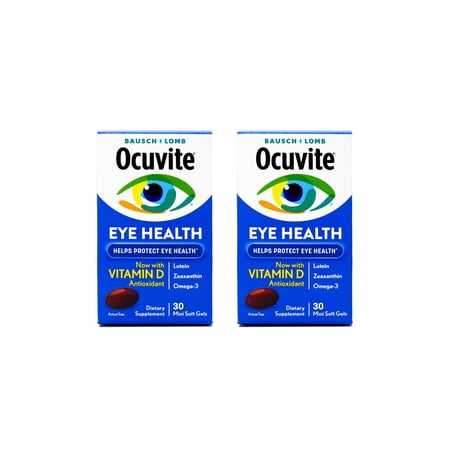 Ocuvite Eye Health Formula Eye Vitamin & Mineral Supplement with Lutein, Zeaxanthin and Omega-3 –from Bausch + Lomb, 30 Soft Gels (Pack of 2)