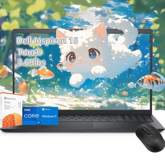 Dell inspiron 15 Touchscreen Laptop -Intel Core i7-1355U -15.6" FHD Touch -64GB RAM -2TB SSD -Business Laptop Windows 11 - Office 365 -Computadora Work College Student - 3.6lbs Light
