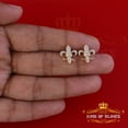 thumbnail image 4 of King of Bling's Yellow 0.35ct Cubic Zirconia 925 Silver Men's & Women's Fleur de Lis Earrings, 4 of 12