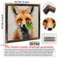 thumbnail image 3 of 2D Flat, 1Pc WoodFrame Sign Shamrock Fox St Patrick's Day Clover Wall Art Paintings Ideal Gift For Living Room Bedroom Farmhouse Corridor Wall Decor Room Decoration Ready to Hang 8x8inch, 3 of 9