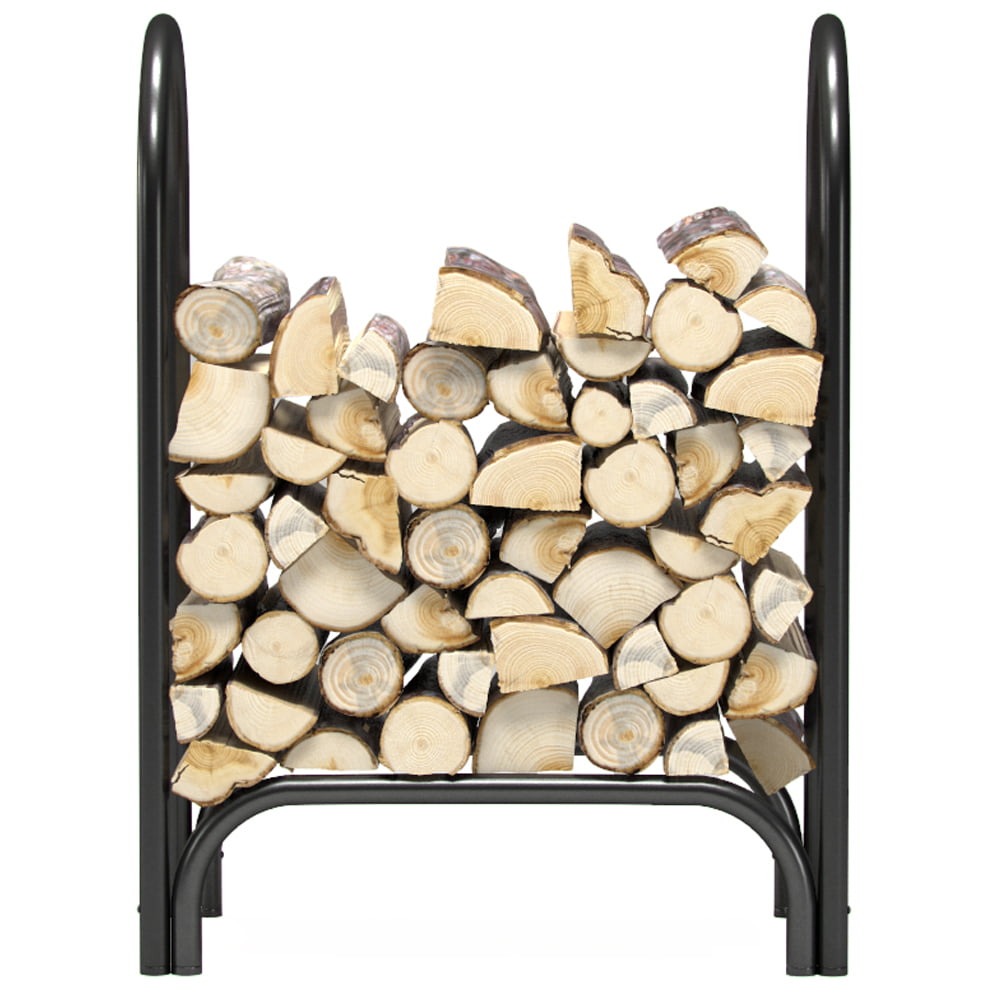 Gibson Living 28" Heavy Duty Firewood Shelter Log Rack for Fireplaces and Fire Pits to Enjoy a Real Fire or Complement Vent-Free