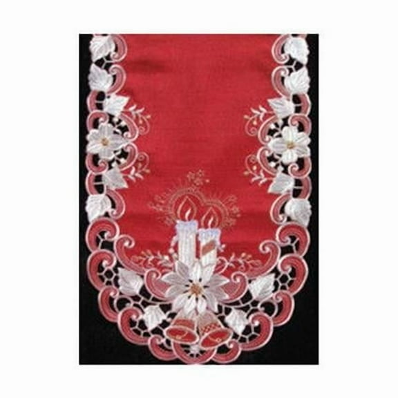 Sinobrite H9061-W White Lily Round Doily- 24 in.